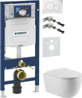 Комплект Унитаз подвесной Vincea Evo + Крепления Geberit Duofix 111.815.00.1 к стене + Звукоизоляция + Инсталляция UP 320 111.300.00.5 + Кнопка Sigma 01 115.770.11.5 белая