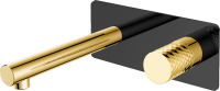 Смеситель для раковины Boheme Stick 125-BG С ВНУТРЕННЕЙ ЧАСТЬЮ, black, diamond gold