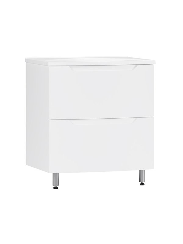 Тумба с раковиной Belux Ганновер Н 70-02 напольная, глянцевая белая