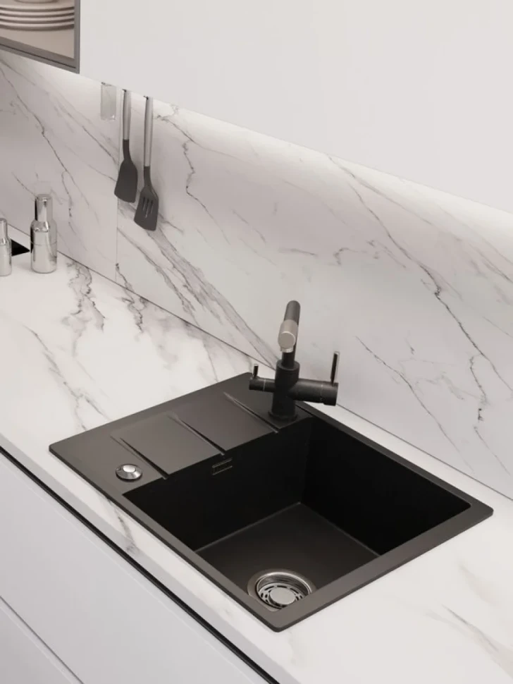Мойка кухонная Emar Quartz EMQ-1580.Q антрацит