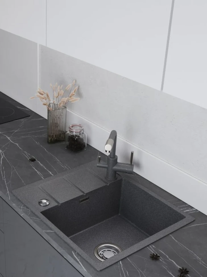 Мойка кухонная Emar Quartz EMQ-1580.Q антрацит