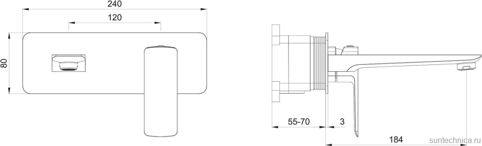 Смеситель для раковины Wonzon & Woghand Edge WW-88869003-BGM темный графит, С ВНУТРЕННЕЙ ЧАСТЬЮ