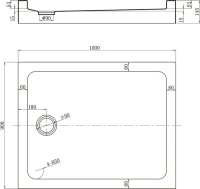 Поддон для душа Veconi Tezeo acrylic TZ-54 100x90, белый