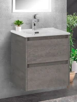 Тумба с раковиной BelBagno Kraft 50 подвесная, 2 ящика, cemento grigio