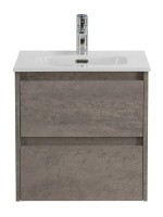 Тумба с раковиной BelBagno Kraft 50 подвесная, 2 ящика, cemento grigio