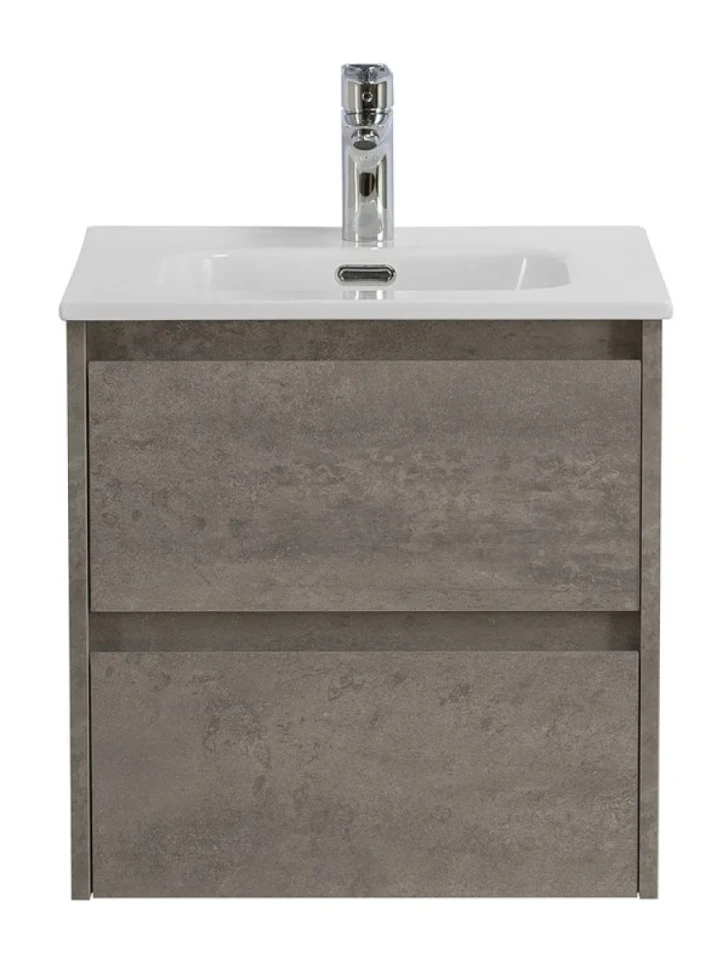 Тумба с раковиной BelBagno Kraft 50 подвесная, 2 ящика, cemento grigio