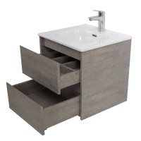 Тумба с раковиной BelBagno Kraft 50 подвесная, 2 ящика, cemento grigio