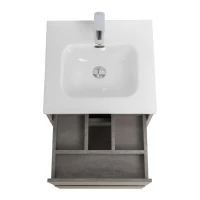 Тумба с раковиной BelBagno Kraft 50 подвесная, 2 ящика, cemento grigio