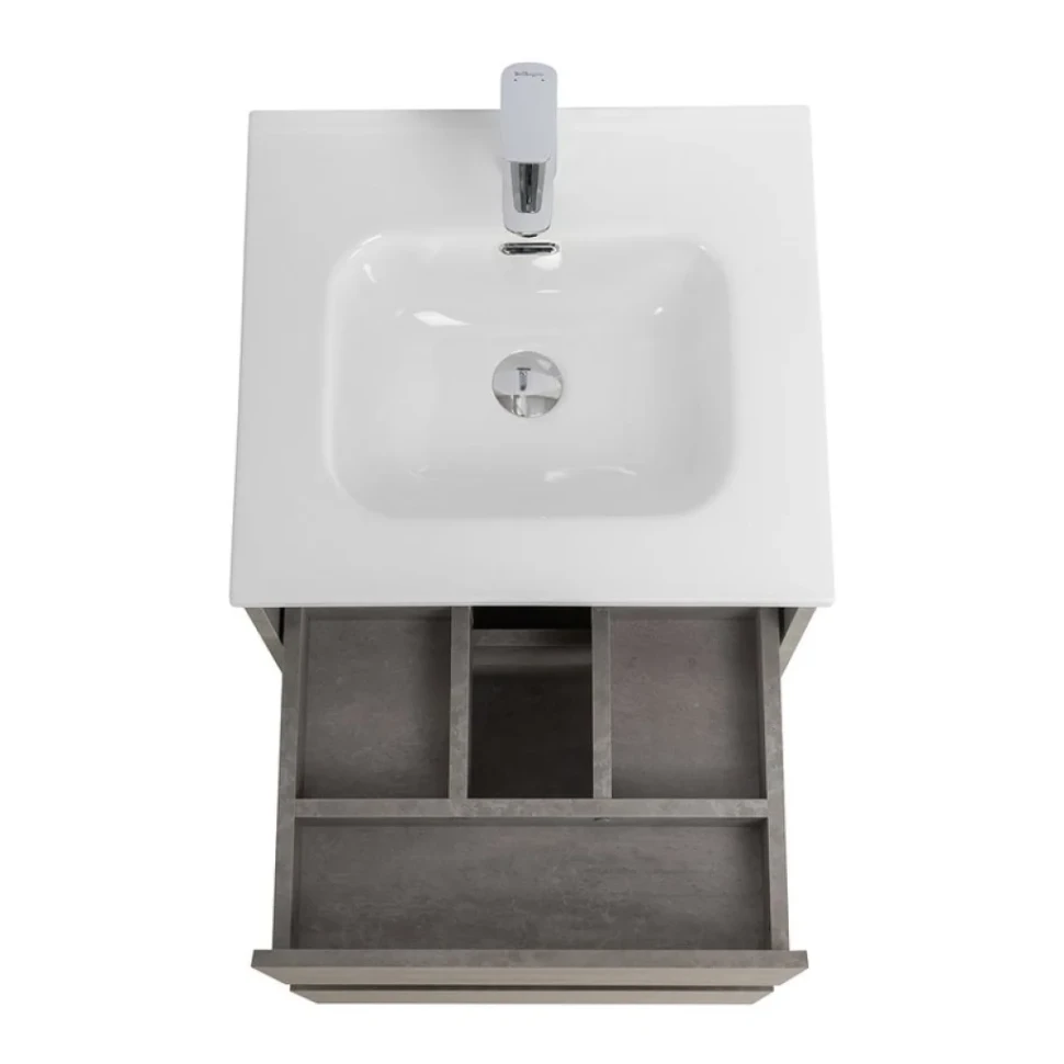 Тумба с раковиной BelBagno Kraft 50 подвесная, 2 ящика, cemento grigio