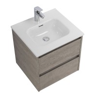 Тумба с раковиной BelBagno Kraft 50 подвесная, 2 ящика, cemento grigio