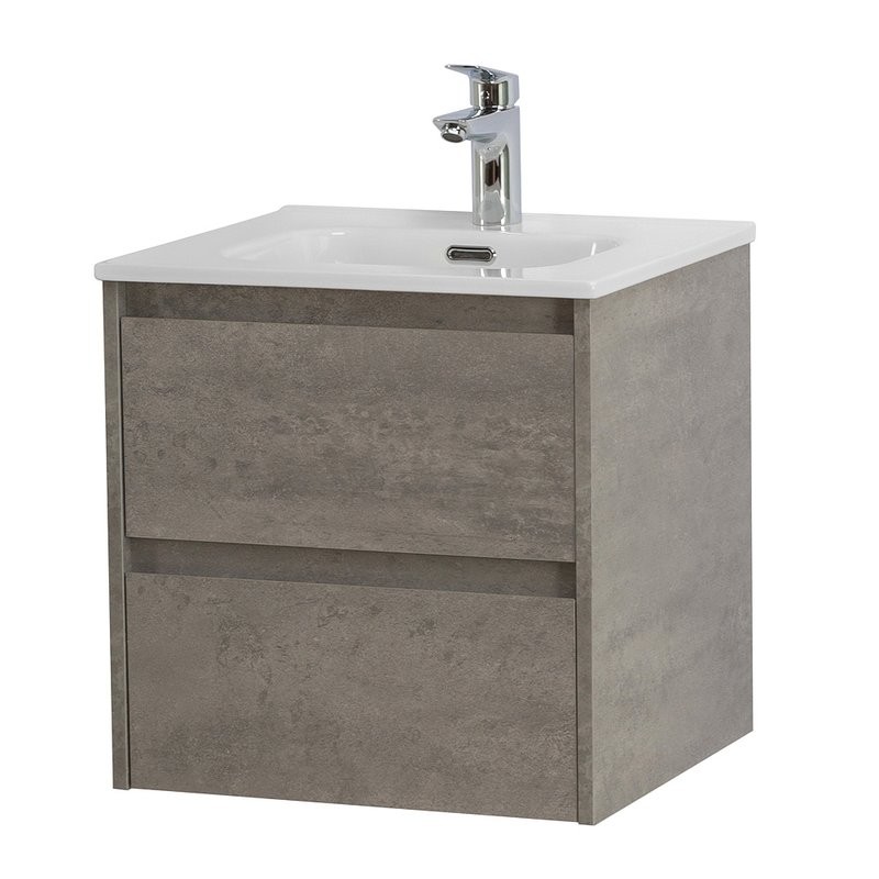 Тумба с раковиной BelBagno Kraft 50 подвесная, 2 ящика, cemento grigio