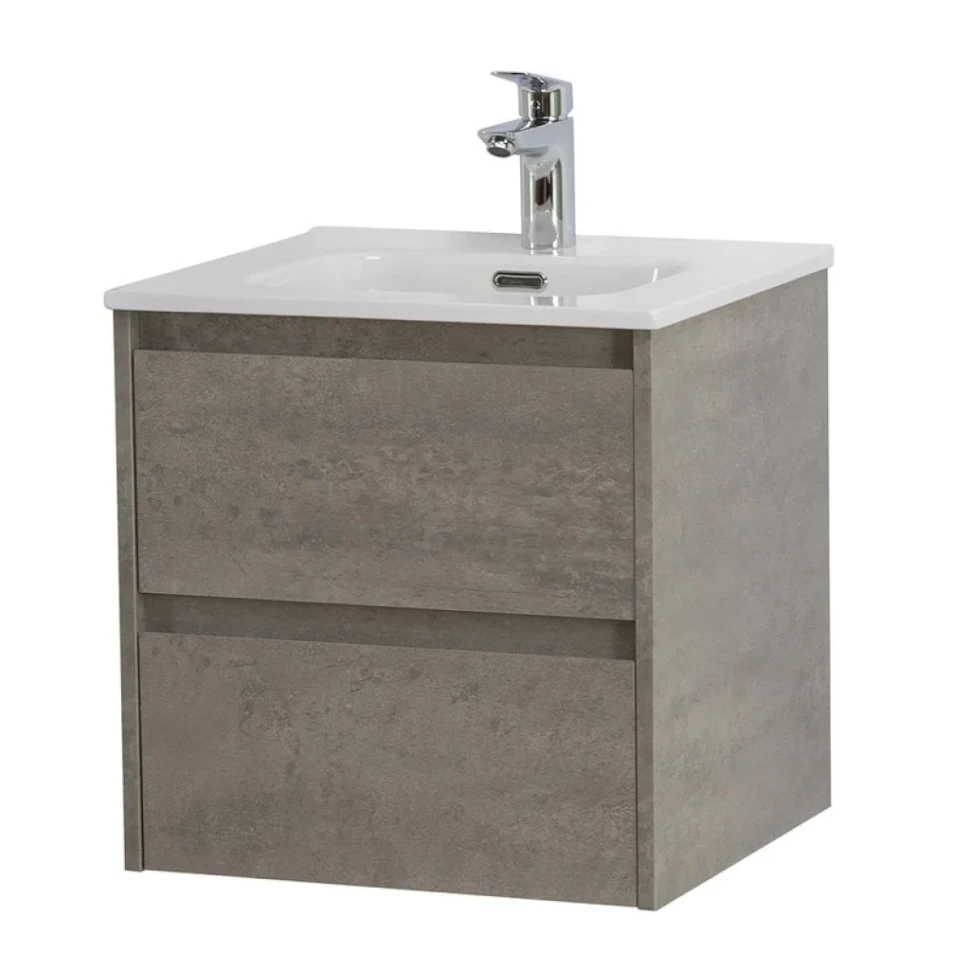 Тумба с раковиной BelBagno Kraft 50 подвесная, 2 ящика, cemento grigio