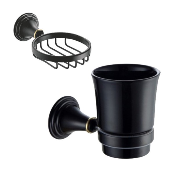 Набор Стакан Fixsen Luksor 71606B + Мыльница 71609B