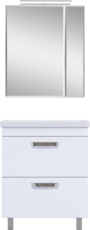 Мебель для ванной комнаты Vigo Plaza 60 напольная, белая, раковина Фостер 60