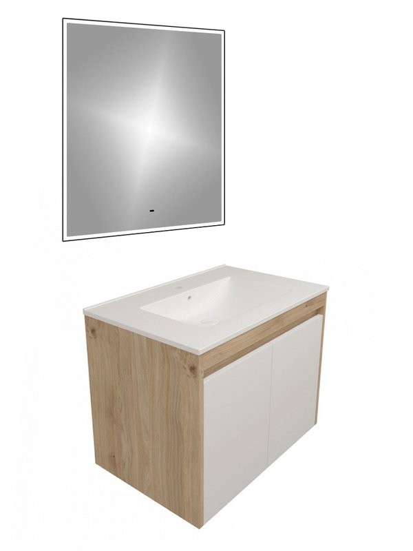 Мебель для ванной комнаты Teymi Netta 75 дуб, белая