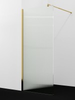 Душевая перегородка Wasserkraft Rur 30W 120 см, профиль глянцевое золото, стекло рифленое