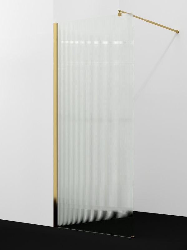 Душевая перегородка Wasserkraft Rur 30W 120 см, профиль глянцевое золото, стекло рифленое