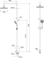 Душевая стойка Milardo Shower Set 3703F24M76 Душевая стойка Milardo Shower Set 3703F24M76