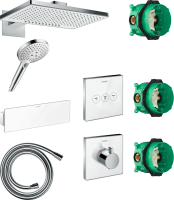 Душевой комплект Hansgrohe Rainmaker Select 460 (2 jet) 24005400 + 26530400 + 28272000 + 26456400 + 15734400 + 15736400
