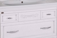 Мебель для ванной комнаты ASB-Woodline Модерн 85 белая, патина серебро