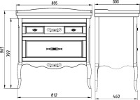 Мебель для ванной комнаты ASB-Woodline Модерн 85 белая, патина серебро