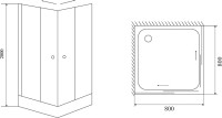 Душевой уголок Timo Viva Lux TL-8002 Romb Glass с поддоном