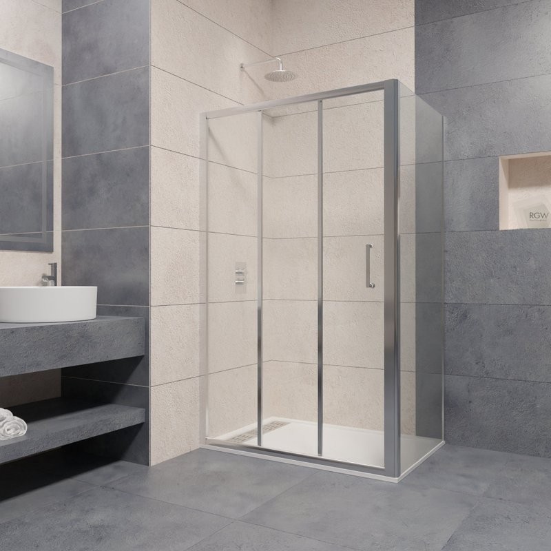 Душевой уголок RGW Passage PA-13+90 см (119-121)x90x195 профиль хром, стекло прозрачное