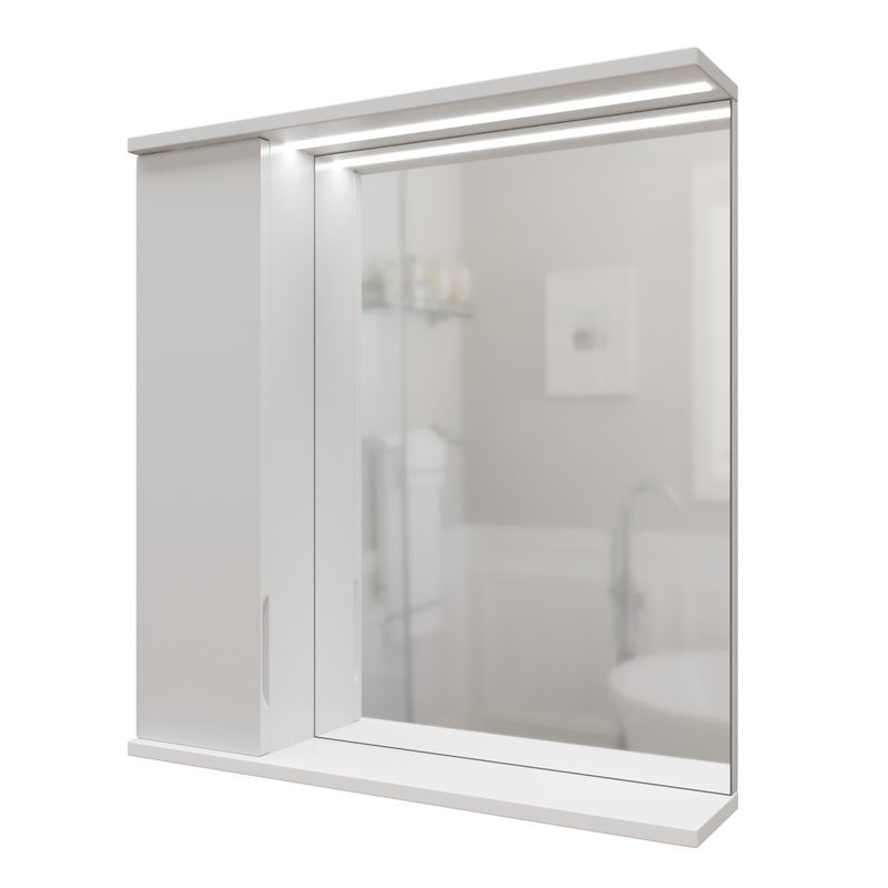 Зеркало Mixline Лайн 60 левое с подсветкой, белое