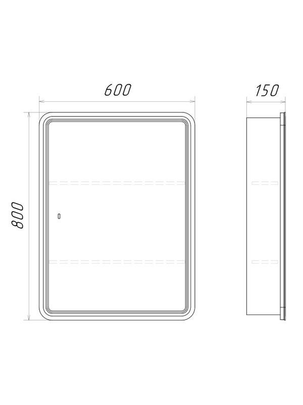Зеркало-шкаф Comforty Нео 60 с подсветкой, бесконтактный сенсор