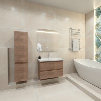 Тумба под раковину без столешницы Caprigo Forte 80 подвесная, светлый орех