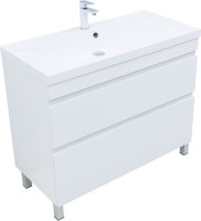 Тумба под раковину без столешницы Aquanet Нота New 100 напольная, 2 ящика, белый глянец