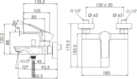Смеситель для ванны с душем Remer Energy EY02BO белый матовый