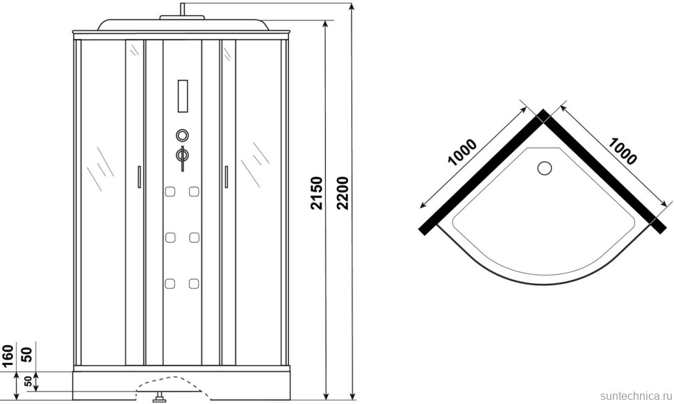 Душевая кабина Niagara Ultra NG-302-01 100х100, с низким поддоном