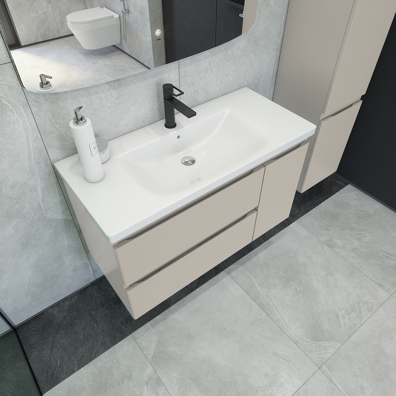 Мебель для ванной комнаты Caprigo Forte 100 R подвесная, беж лайт