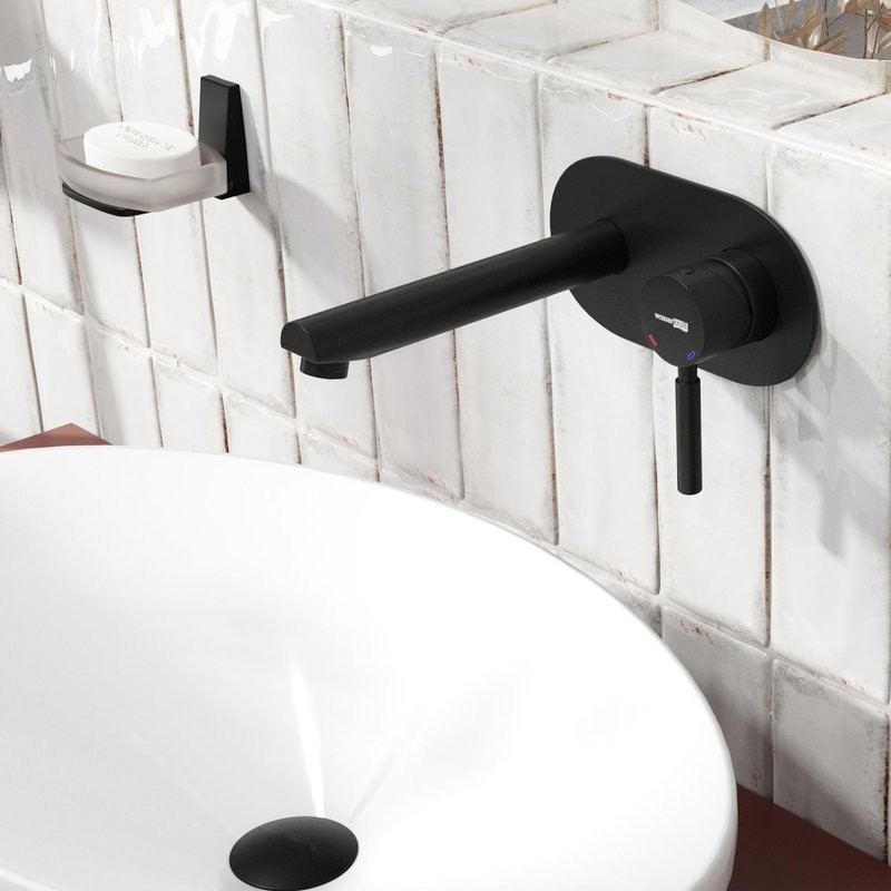 Смеситель для раковины Wasserkraft Gollach 3330 С ВНУТРЕННЕЙ ЧАСТЬЮ, черный soft-touch