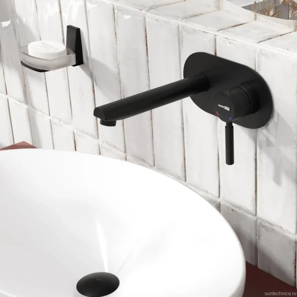 Смеситель для раковины Wasserkraft Gollach 3330 С ВНУТРЕННЕЙ ЧАСТЬЮ, черный soft-touch