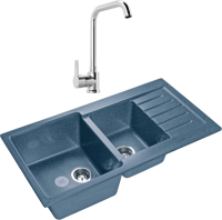 Комплект Мойка GranFest Practik P-980 KL графит + Смеситель MEGA Ege MG-PL10 хром