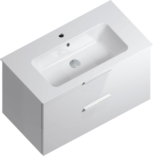 Тумба под раковину KERAMA MARAZZI Piano 85 подвесная, белая глянцевая