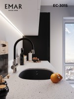 Смеситель для кухни Emar Steel ЕС - 3015 satin