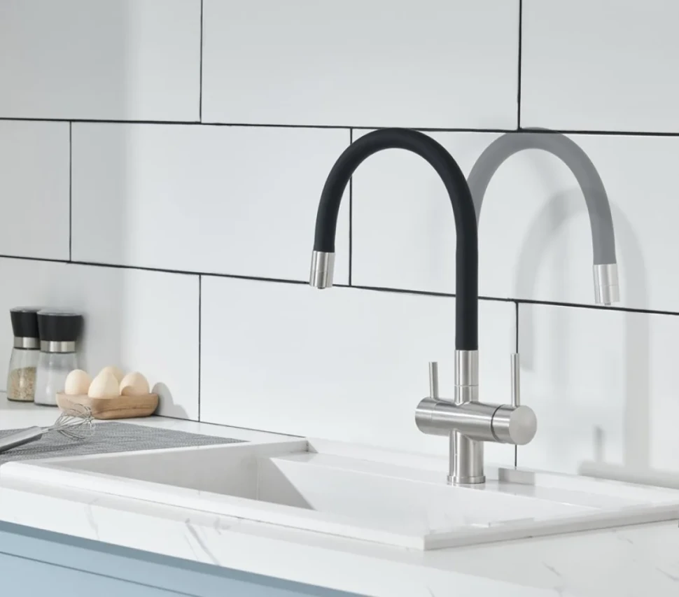 Смеситель для кухни Emar Steel ЕС - 3015 satin