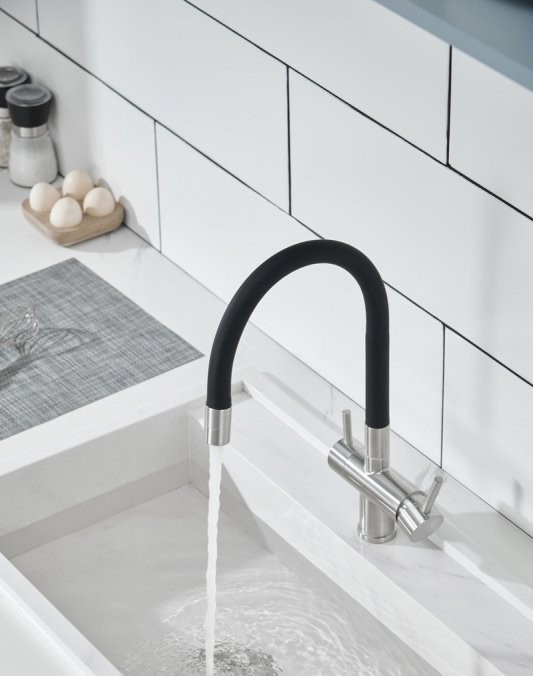 Смеситель для кухни Emar Steel ЕС - 3015 satin