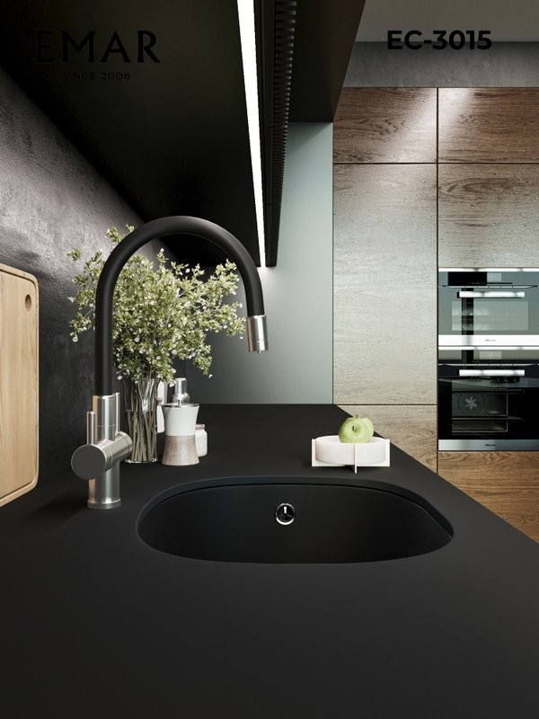 Смеситель для кухни Emar Steel ЕС - 3015 satin