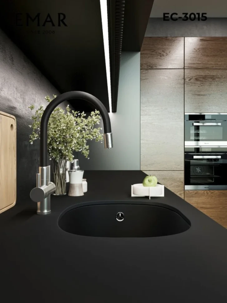 Смеситель для кухни Emar Steel ЕС - 3015 satin