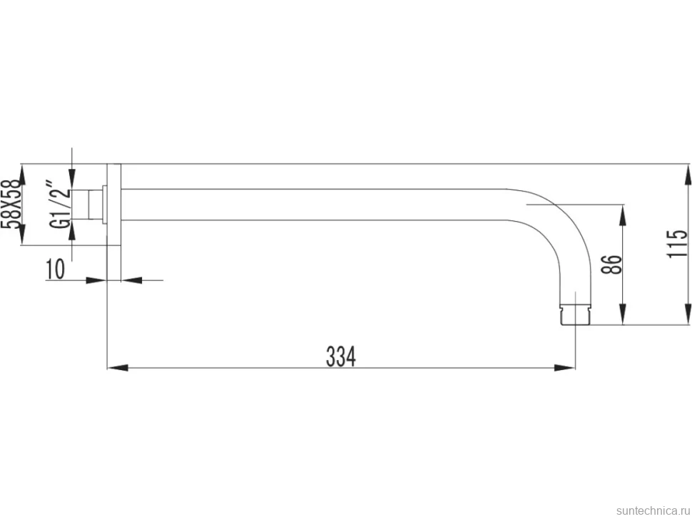 Кронштейн для верхнего душа Lemark LM3787BL черный