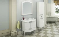 Шкаф-пенал для ванной Comforty Монако 40 L глянцевый белый