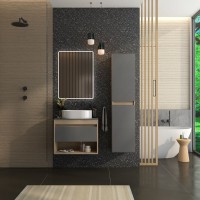 Тумба подвесная Teymi Ritta 65, ящик с доводчиком, цвет дуб эврика/графит матовый T60524