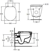 Комплект Унитаз подвесной Ideal Standard Connect E781901 с функцией биде + Крышка E712701 с микролифтом, петли хром + Инсталляция Geberit Duofix Delta 458.163.21.1 с кнопкой смыва, хром + Звукоизоляция