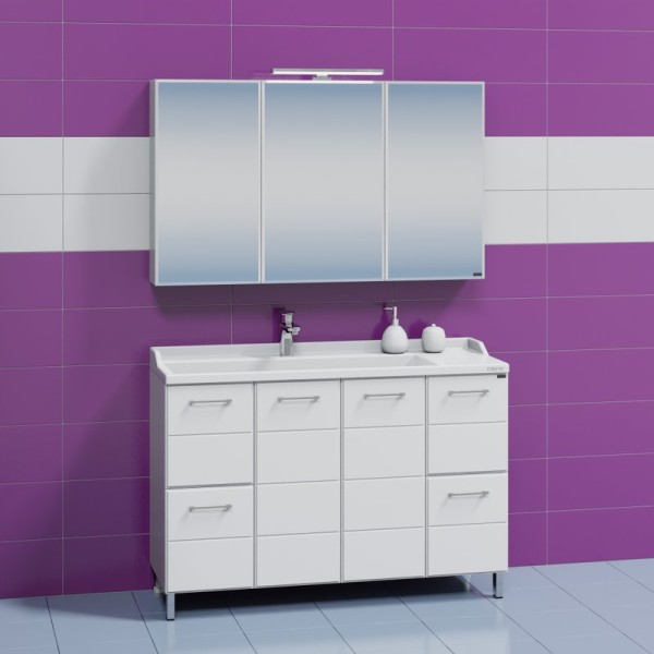 Мебель для ванной комнаты СаНта Омега Люкс 120 напольная белая