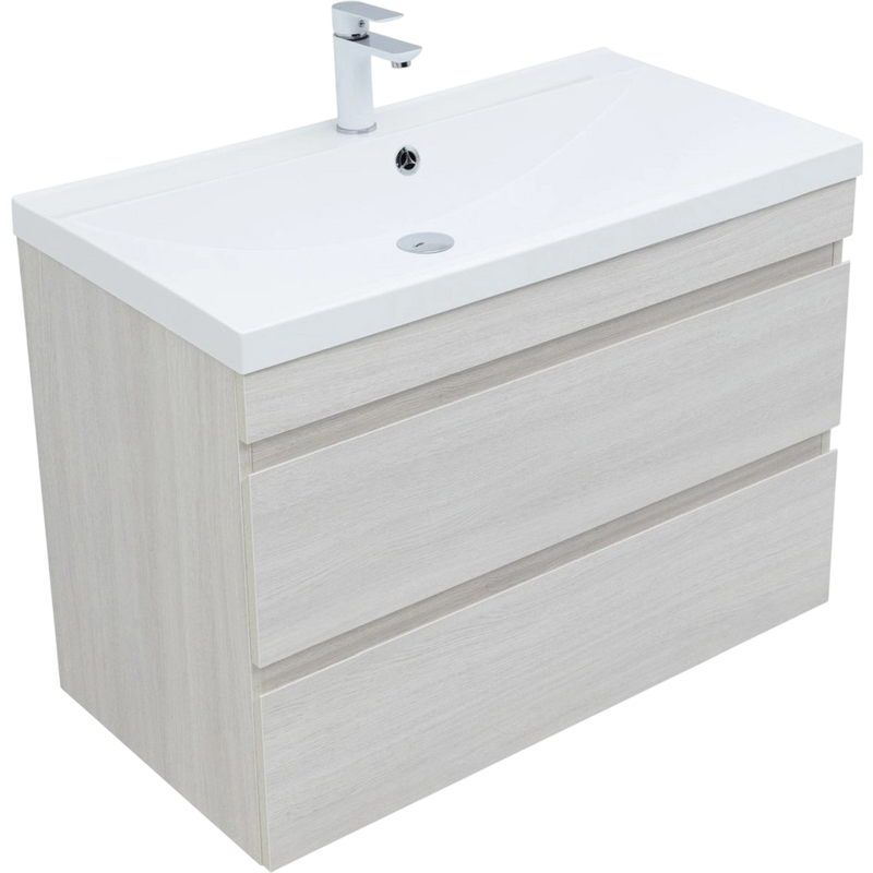 Тумба под раковину без столешницы Aquanet Нота new 100 подвесная, дуб холден