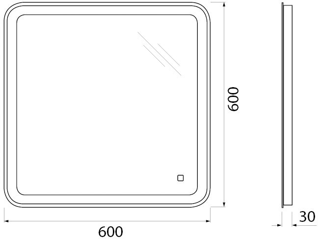 Зеркало BelBagno SPC-MAR-600-600-LED-TCH